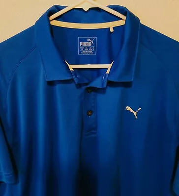 Puma Golf Mens Blue Golf Polo Shirt L Puma Dry Cell • $15.95