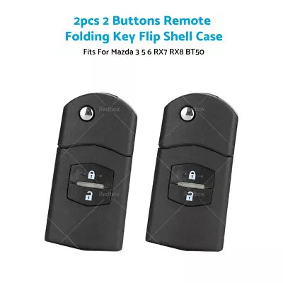 $19.95 • Buy 2PCS 2 Buttons CAR KEY CASE COVER KEY SHELL Fits For Mazda 3 5 6 RX7 RX8 BT50