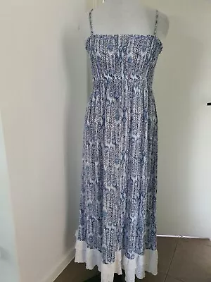 Ladies Jo Jo Shirred Bodice Maxi Dress Size 14 • $15