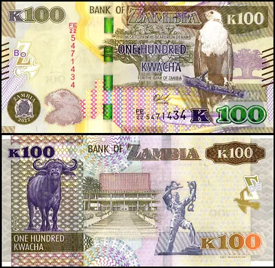 $11.99 • Buy Zambia 100 Kwacha, 2022, P-61a.5, UNC