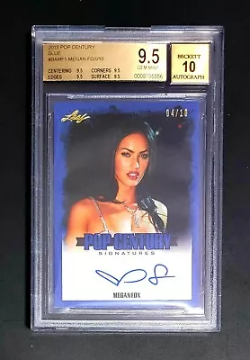 BGS 9.5 2015 Leaf Pop Century Signatures Megan Fox Auto Blue Parallel/10 Rare! • $499