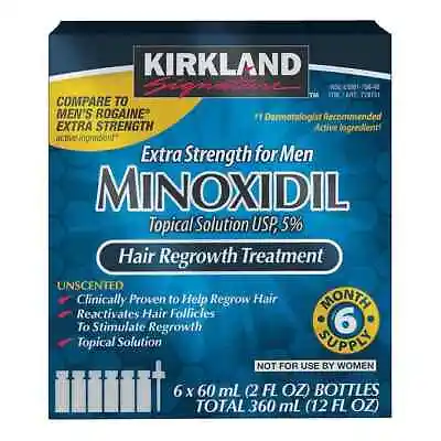 6 Months Kirkland 5% Minoxidil Extra Strength Hair Regrowth Treatment For Men • $33.99