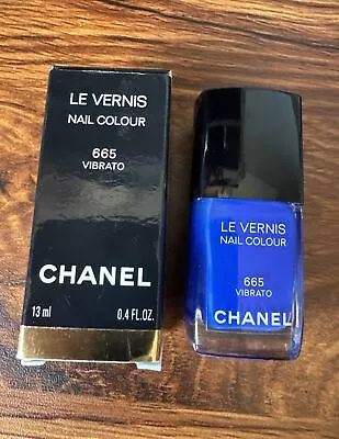 Chanel Le Vernis Vibrato 665 Bright Blue Nail Polish Limited Edition Rare Used • £25