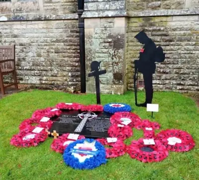 Metal Tommy Soldier Silhouette 3ft Statue W/ Remembrance Cross - Lest We Forget • £99
