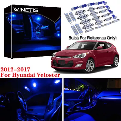 Premium Blue Interior LED Light Bulbs Package Kit For 2012-2017 Hyundai Veloster • $14.57