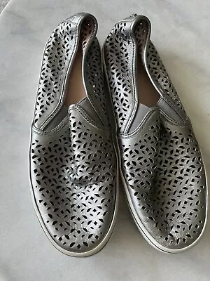 Kate Spade US9.5 EU40.5 Silver Dots Pattern Boat Shoes Slip On Rrp $180usd • $30