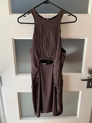 Brown Manning Cartell Cut Out Dress With Ruched Sides Size 8 • $20