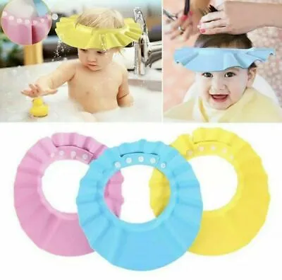 £3.29 • Buy Toddler Baby Shower Bath Hat Anti-Shampoo Visor Shower Wash Hair Shield Caps UK