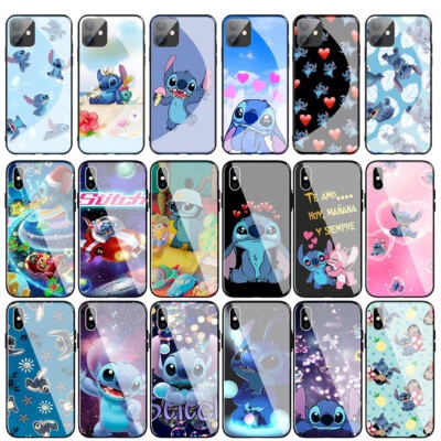 $12.49 • Buy Lilo Stitch Cute Glass Case For IPhone 12 13 14 Pro Max Mini Plus