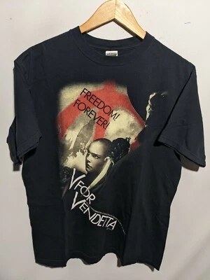 $85 • Buy Vtg V For Vendetta Shirt Movie Promo Sz Large DC Comic Double Sided 