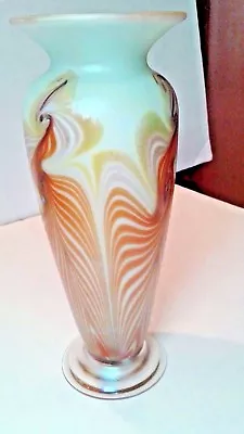Vandermark Merritt Studio Handmade Gold Iridescent Art Glass Signed 1980 • $289