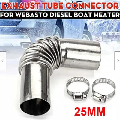Fit Eberspacher Webasto Diesel Heater 25mm Exhaust Pipe Tube Elbow Connector NEW • £4.99