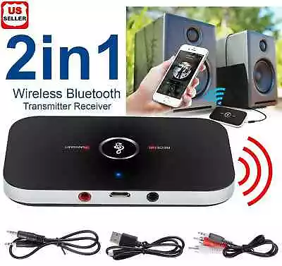 Transmisor Y Receptor Bluetooth V4 Audio Inalámbrico A2DP Adaptador Auxiliar De • $19.99