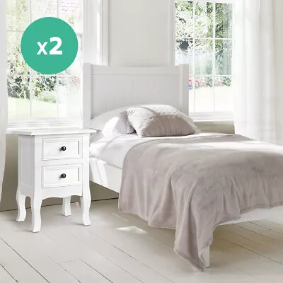 Artiss Bedside Table Drawers Side Table Storage Cabinet Nightstand White Gloss • $122.95