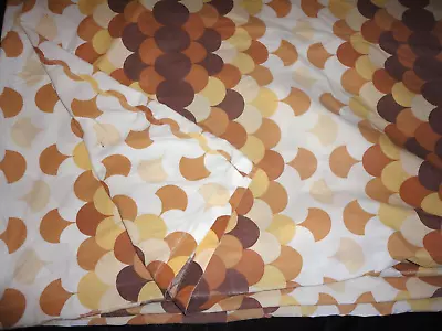 Vintage St. Michaels Brown Retro Mid Mod Circles Geometric (1) Full Duvet 78x76 • $55.20