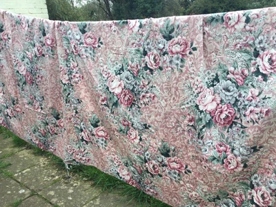 £29.50 • Buy Vintage Retro Shabby Chic Curtains Floral Bouquets Roses Sanderson? W65” D70” (B