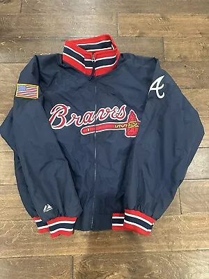 Vintage Majestic MLB Atlanta Braves Jacket Size XL • $119.99