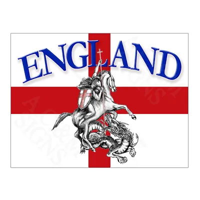 Metal Tin Sign Plaque England St George Home Bar Man Cave Shed Garage Pub 13868R • £3.95