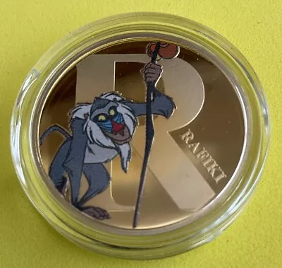 Disney A-Z Collection R Is For Rafiki Commemorative Gold Plated Coin Lion King • £7.99
