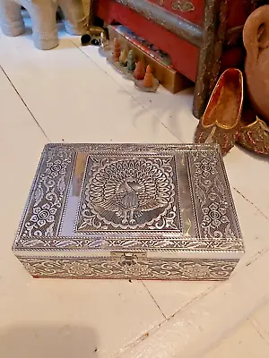 Indian Metal  Peacock  Design  Jewellery/trinket Box - Offer! • £11.99