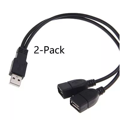 2x USB 2.0 Ports Jack Y Splitter Hub Power Cord Adapter Male To 2 Female Cable • $8.09