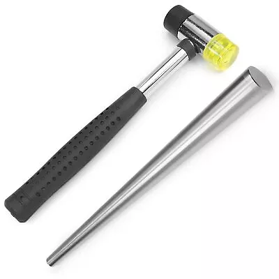 Jewelry Rubber Hammer With Stainless Steel Ring Mandrel Sizer Set Double Face... • $22.84