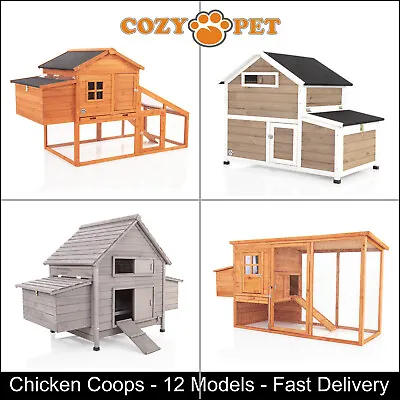 Chicken Coop By Cozy Pet Poultry Run Rabbit Hutch Hen House Ark Nest 12 Models • £99.99