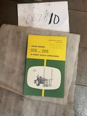 John Deere 10A 20A 3-Point Hitch Sprayer Owner's Operator's Manual OM-B25355 NOS • $17.76
