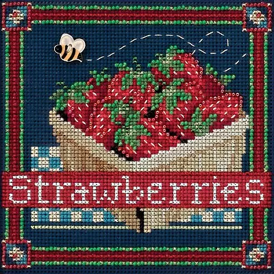 Strawberries Cross Stitch Kit Mill Hill 2016 Buttons & Beads Spring MH141613 • $14.99