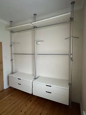 Ikea Wardrobe Open Storage System 4 Drawers - Adjustable Height Shelves & Rails • £100