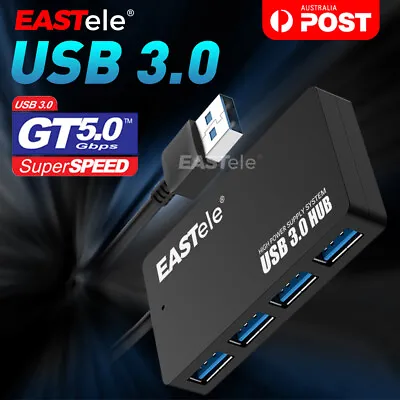 $7.95 • Buy Multi USB 3.0 Hub 4 Port High Speed Slim Compact Expansion Smart Splitter