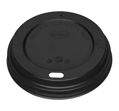 12 Oz Insulated Ripple Cup Disposable Paper Coffee Black Cups & Black Lid • £2.99