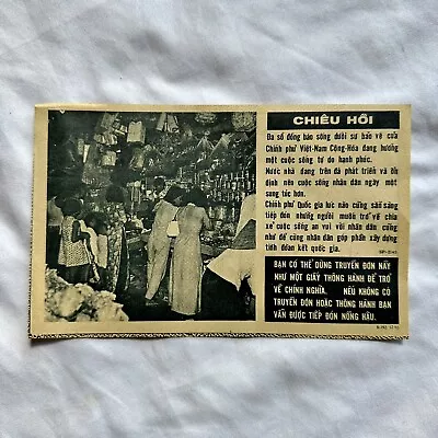 Original Vietnam War Chieu Hoi Psy-Op Propaganda Leaflet ARVN • $65