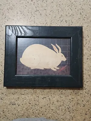 Warren Kimble Framed Folk Art Rabbit/Bunny 5 X7  Picture. Frame 7.5 X9.5  • $17.60