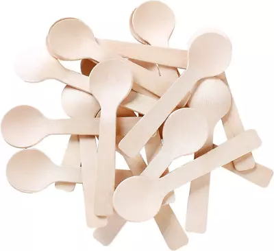 4  Mini Wooden Spoons 100 Ct Biodegradable Compostable Birchwood (100Pcs/Bag) G • $14.70