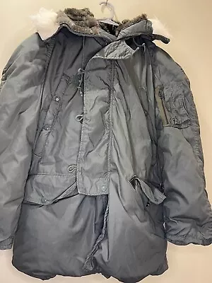 USGI Extreme Cold Weather Parka Type N-3B Jacket Hood Fur USAF N3B SMALL • $90