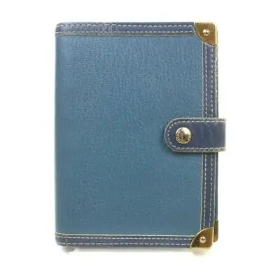 Louis Vuitton Blue Suhali Leather Small Ring Agenda PM Diary Cover 863363 • $460