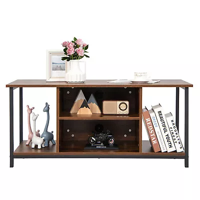 Media Console Table Entertainment Center TV Stand W/Open Storage Shelves • $89.99