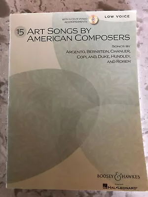 15 Art Songs By American Composers (Various) Low Voice Book/CD BRAND NEW!! • $8