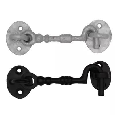 Iron Cabin Hook Eye 6 SIZES Door Hold Back Open Classic Cast Iron Gate Holder • £10.49