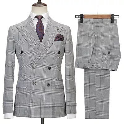 Business Mens Suits Regular Slim Fit Tuxedos Formal Prom Coat Vest Pants Custom • $115.99