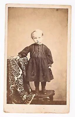 ANTIQUE CDV CIRCA 1860s J.B. STURDEVANT CUTE LITTLE GIRL IN DRESS MESHOPPEN PA. • $9.99