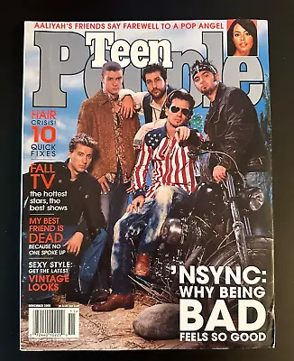 Teen People November 2001 'Nsync Poster Justin Timberlake Aaliyah Ben Stiller • $6.95