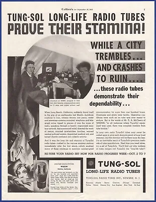 $14.95 • Buy Vintage 1933 TUNG-SOL Long Life Radio Tubes Vacuum 1930's Print Ad