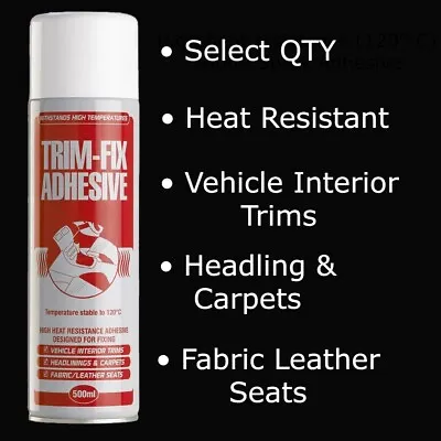 £110.30 • Buy Trim Fix 500ml High Temperature Adhesive Spray Carpet Glue For Cars Van Lining