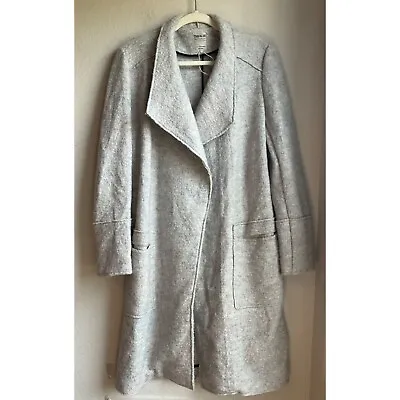 $44.99 • Buy Zara Trafaluc Size Medium Waterfall Drape Coat Wool Blend Light Gray Long Relaxe