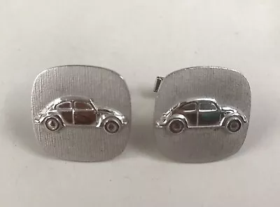 £55.13 • Buy Vintage VOLKSWAGON DEALER VW BEETLE (BUG) Sterling Silver Cuff Links RARE