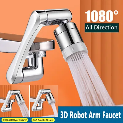 1080° Rotatable Faucet Splash Filter Kitchen Tap Spray Head Extension Universal • £8.98