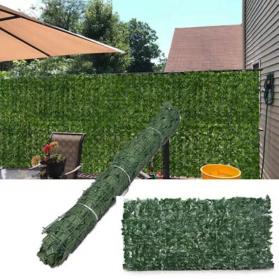 5-18M Artificial Hedge Roll Fake Ivy Leaf Garden Fence Privacy Screen Wall Panel • £9.88