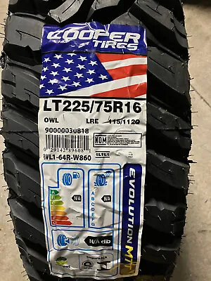 4 New LT 225 75 16 LRE 10 Ply Cooper Evolution MTT Mud Tires • $690.69
